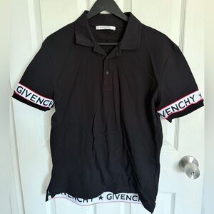Authentic Men's Givenchy Black Polo with Logo Accents M